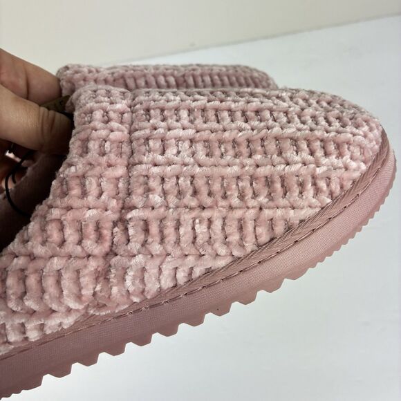 Dearfoams Women's Chenille Cable Knit Cozy Clog Slippers Medium 7-8 Pink NWT - Picture 4 of 8